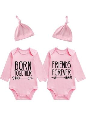 NWOT Twins Bodysuits with Hats